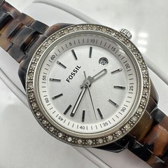 Fossil ES2680 Women’s Plastic Analog White Dial Quartz Genuine – NEW BATTERY