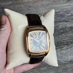 Pastorelli Invicta Gold Tone Wrist Watch Brown Leather Band 30 M NEW