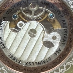 Stauer Automatic Dress Watch 3 ATM Silver Steel White Arabic Dial Black Leather