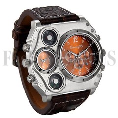 Hot Men’s Luxury Quartz Sport Military Leather Band Stainless Steel Wrist Watch