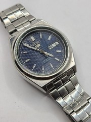 Seiko Stainless Steel Automatic Watch 7S26 0420 Navy Blue 38mm