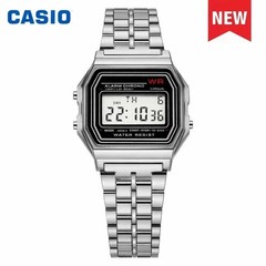 F-91W-1 Men’s 2025 Digital Silver Steel Watch Classic Alarm Light Waterproof