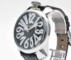 *NEAR MINT w/ Box* GaGa MILANO Manuale 40mm Ref.5020 Black Dial Quartz Watch