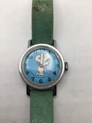 Vintage ( 3 ) Timex Snoopy Blue Watch with Original Bands— parts only
