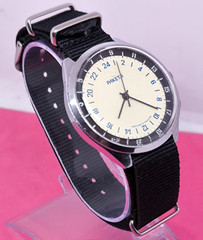 Raketa 24 Vintage Men’s Wristwatch 2623.H Russian Mechanical Watch 24-Hour Rare