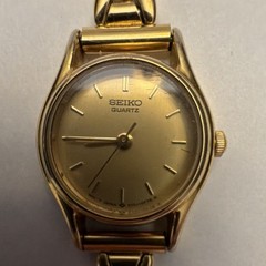 Seiko Women’s Quartz Dress Gold Tone Watch Gold Dial 2Y01-OF78 Needs Battery
