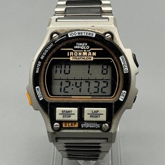 Vintage Timex Ironman Mens Watch 35mm Digital 100M BROKEN BACKLIGHT New Battery