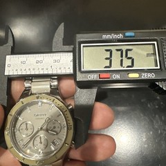 Working DKNY Womens Ceramic Chronograph Gray Steel Dainty Watch 37.5mm Fit 6.5”