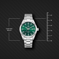 Kenneth Scott Men’s Analog Casual Watch | Green Dial, Silver Case & Strap