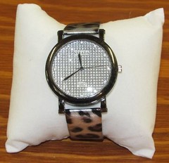 Strada Women’s White Crystal & Leopard Watch Japanese Quartz Movement – Used