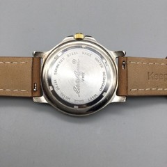 Eddie Bauer V102 Mens Watch 34mm White Dial Brown Leather Date New Battery