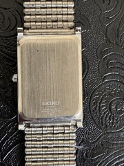 RARE BLUE SILVER Vintage Seiko Slim Quartz Men’s Wrist Watch