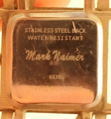 Mark Naimer Women’s Square Gold Dial Silver Bangle Quartz Water-Resistant Watch