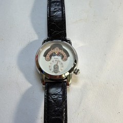 Stauer Automatic Dress Watch 3 ATM Silver Steel White Arabic Dial Black Leather