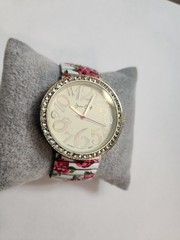 Jessica Carlyle Women’s Quartz Floral Expansion Band Watch. New Battery