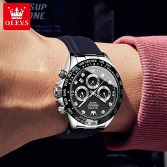 Waterproof Watch OLEVS Quartz Luxury Business Luminous Date Men’s Men Strap