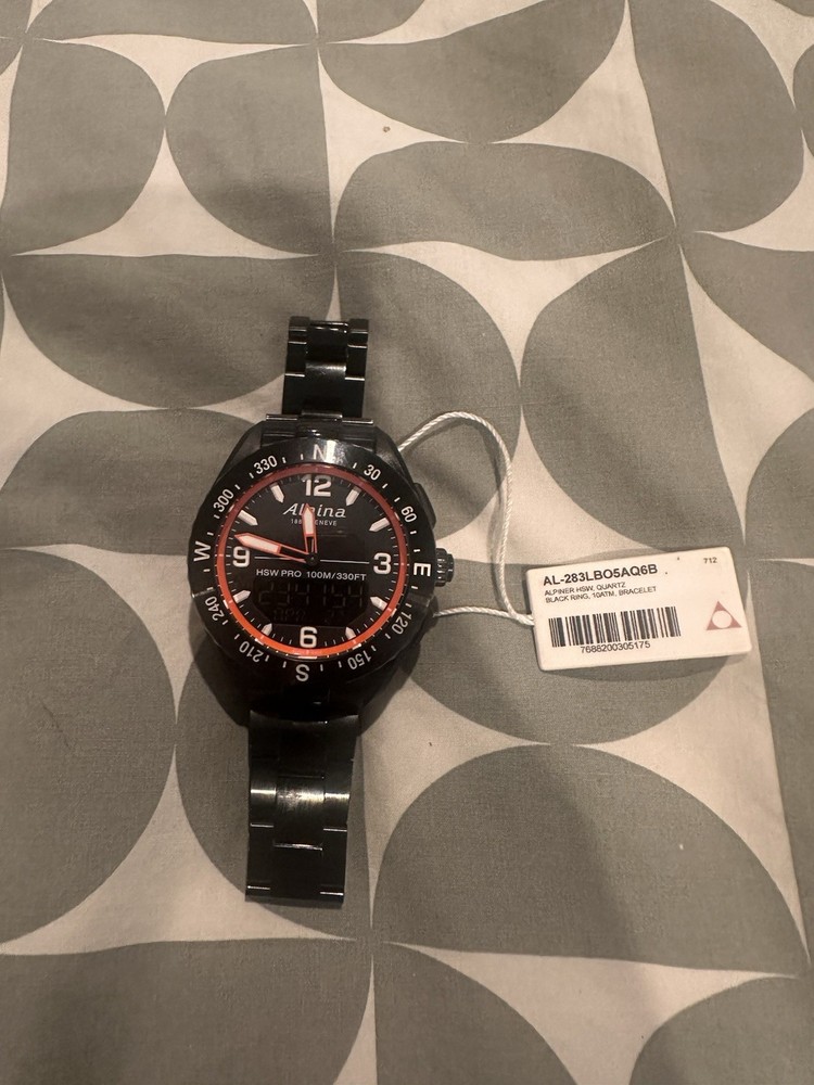 Alpina Men’s Quartz AlpinerX Horological Sports Smart Watch 45mm AL-283LBO5AQ6B