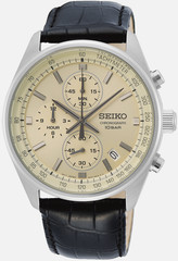 Seiko Men’s Chronograph Quartz Champagne Dial Watch 10 Bar SSB383P1