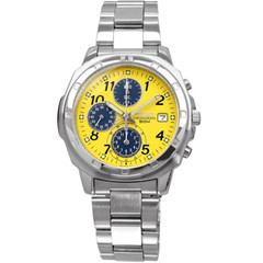 Seiko Chronograph SND409 Quartz Yellow Dial 38mm Watch