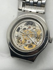 SWATCH Irony Skeleton Automatic Watch Running Clear Dial Stainless Steel #2828