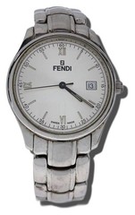 FENDI Watch White Silver 210G Authentic Men H:1.57” W:1.46” 2397