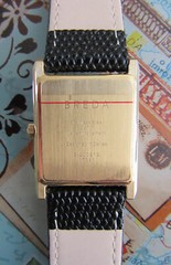 Breda Virgil Mens Watch 26mm w/ Black Leather Embossed Band 1736f New Condition