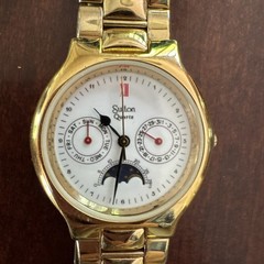 Vintage Sutton Quartz Moon Phase Calendar Watch – W. German Movement – Runs