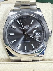 Rolex Datejust 126300 Silver Oyster Bracelet with Silver Bezel