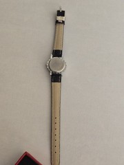 Meigie Watch Gem Encrusted Bezel Black White & Red Interchangeable Bands Working