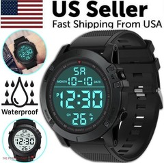 Waterproof Digital Sports Watch Military Tactical LED Backlight Wristwatch Men