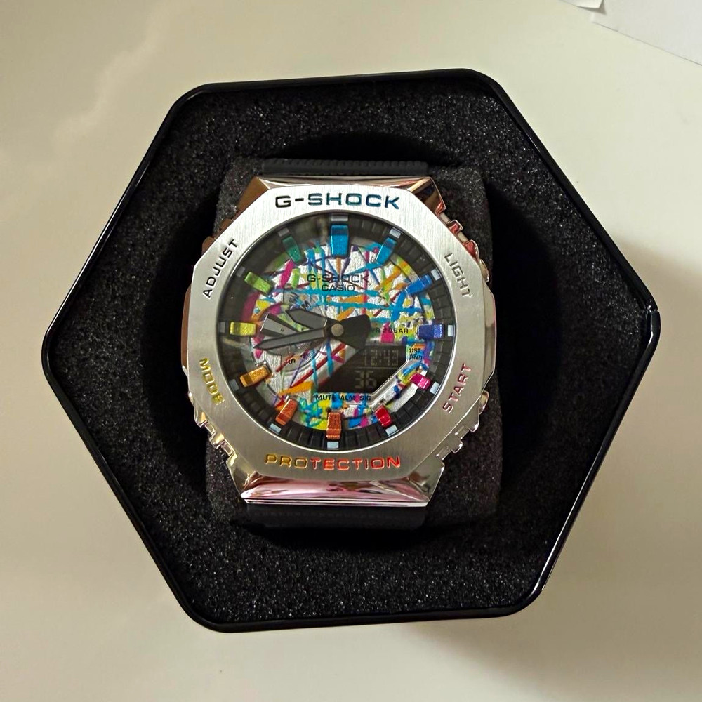 Men’s Watch Style G-SHOCK Octagon 200m Silver/Black Resin Multicolor Dial