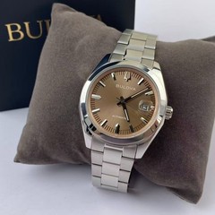 New Bulova Surveyor 96B470 Brown Dial Stainless Steel Men’s Automatic Watch 39mm