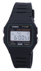 Casio Classic Sports Chronograph Alarm Grey Dial 30M F-91W-3SDG Men’s Watch
