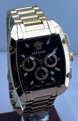 Refurbished Versace Dominus Chrono Quartz Black Dial Rose Gold-Plated Date Watch