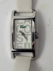 Vintage LaCoste 13mm Women White Quartz LC.05.3.14.2006 Watch New Battery. (96)