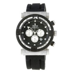 NEW CROTON CC311196BSBK MEN’S CHRONOGRAPH SPORT WATCH BLACK CARBON FIBER