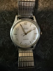 Vintage Gruen Precision Watch Men 33mm Silver Tone, Swiss ,Manual Wind. Running