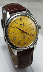 HMT Jubilee Yellow Dial 17 Jewels Mechanical Hand-Winding For Men’s Wrist Watch