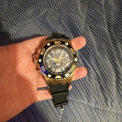 Invicta Speedway Men’s Chronograph Date Quartz 50mm Gold Case Black Rubber