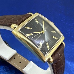 Vintage 1960’s Man’s BENRUS Sir George Stunning Black Dial Serviced & WARRANTY