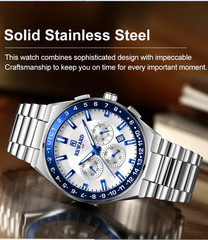REWARD Men’s Business Luminous Multifunction Chronograph Calendar Quartz Watch