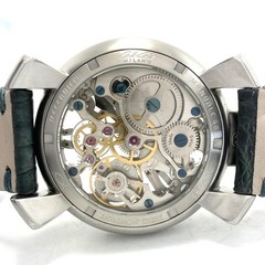GaGa MILANO Manual 48 5310.02 Manual Skeleton Small Seconds Leather Strap