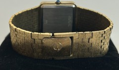 Lord Elgin Quartz Vintage 1980s Gold Tone Square 24-28mm Textured Dial