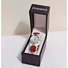 Gramercy Silver Stone Bracelet Women’s Wrist Watch w/Adjustable Band Orig Box