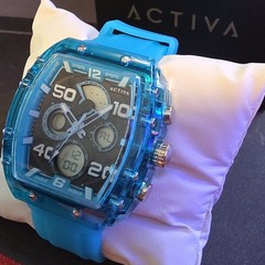 Activa Men’s Quartz Analog/Digital Sport Silicone Strap 44-47.9mm