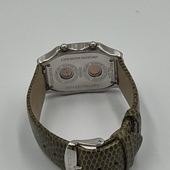 Philip Stein Teslar Women’s Quartz Dual Time 3 ATM Silver-Tone Green Leather