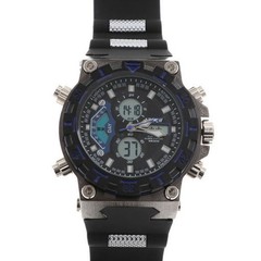 HPFS628 BKBL Men Ana Digi Chronograph Diver Style Watch Japan
