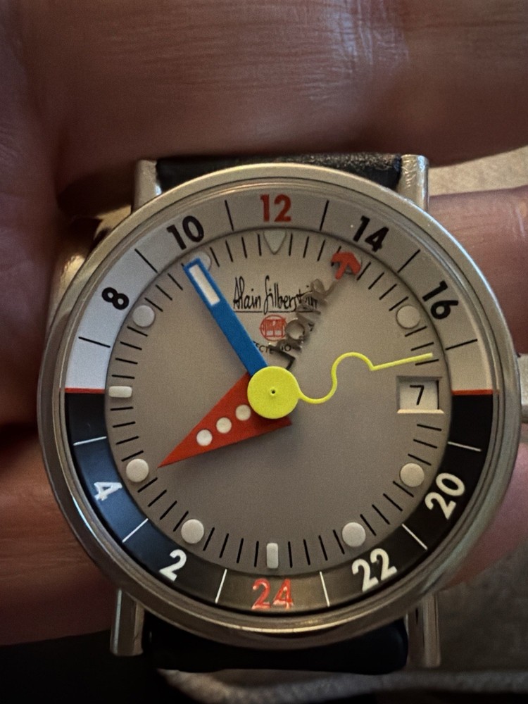 Alain Silberstein Club Med Automatic 40mm Steel Silver/Gray Dial Date 100m