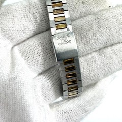 [Working] CELINE Triomphe Macadam Two-tone Date Ladies Quartz QZ Octagon Watch