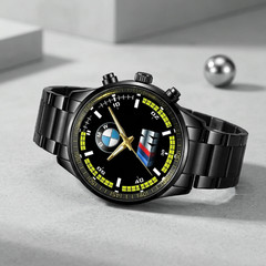 B.M.W M Logo Supper Car Black Stainless Steel Watch